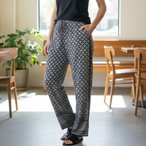 Max Studio | Geometric Print Pull On Pants S Drapey Flowy Bohemian Hippie Indie